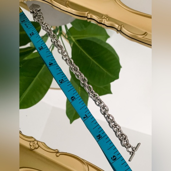 Chunky Stainless Steel Heart Toggle Bracelet - Picture 5 of 5